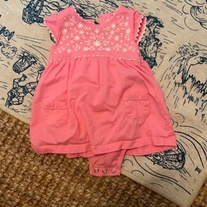 Carter’s pink one piece sleeveless. Worn a couple times.